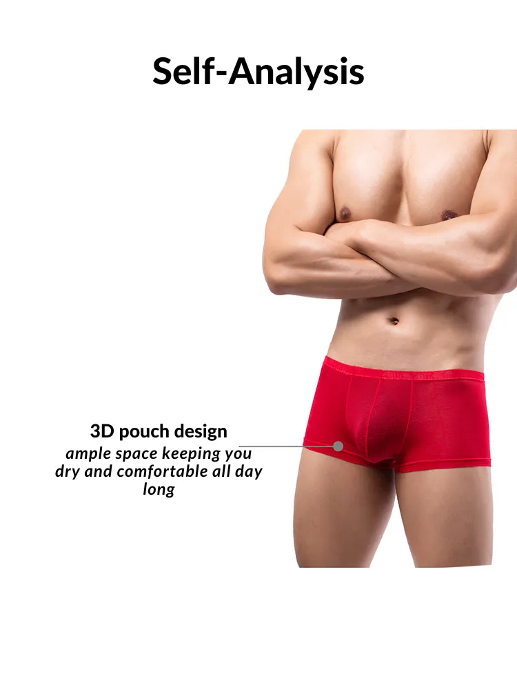 4 Pack Men's Sexy Breathable Jacquard Trunks
