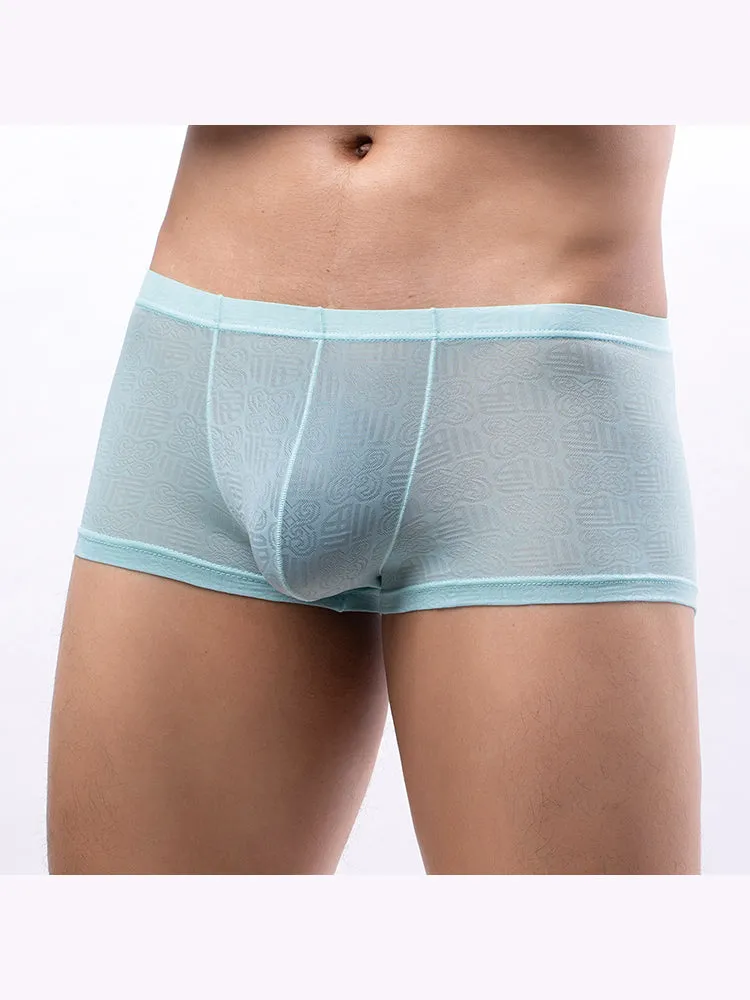 4 Pack Men's Sexy Breathable Jacquard Trunks