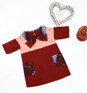 African Girls Dress Maroon