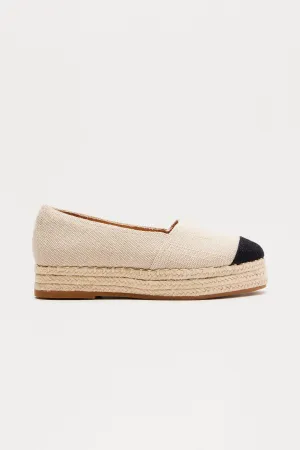 Angelica Linen Espadrilles  - Beige
