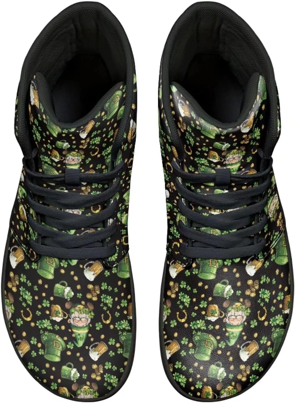 Binienty Men Wide Width Barefoot Flats Shoes Women Holiday Shoes High Top PU Zero Drop Walking Hiking Sneakers