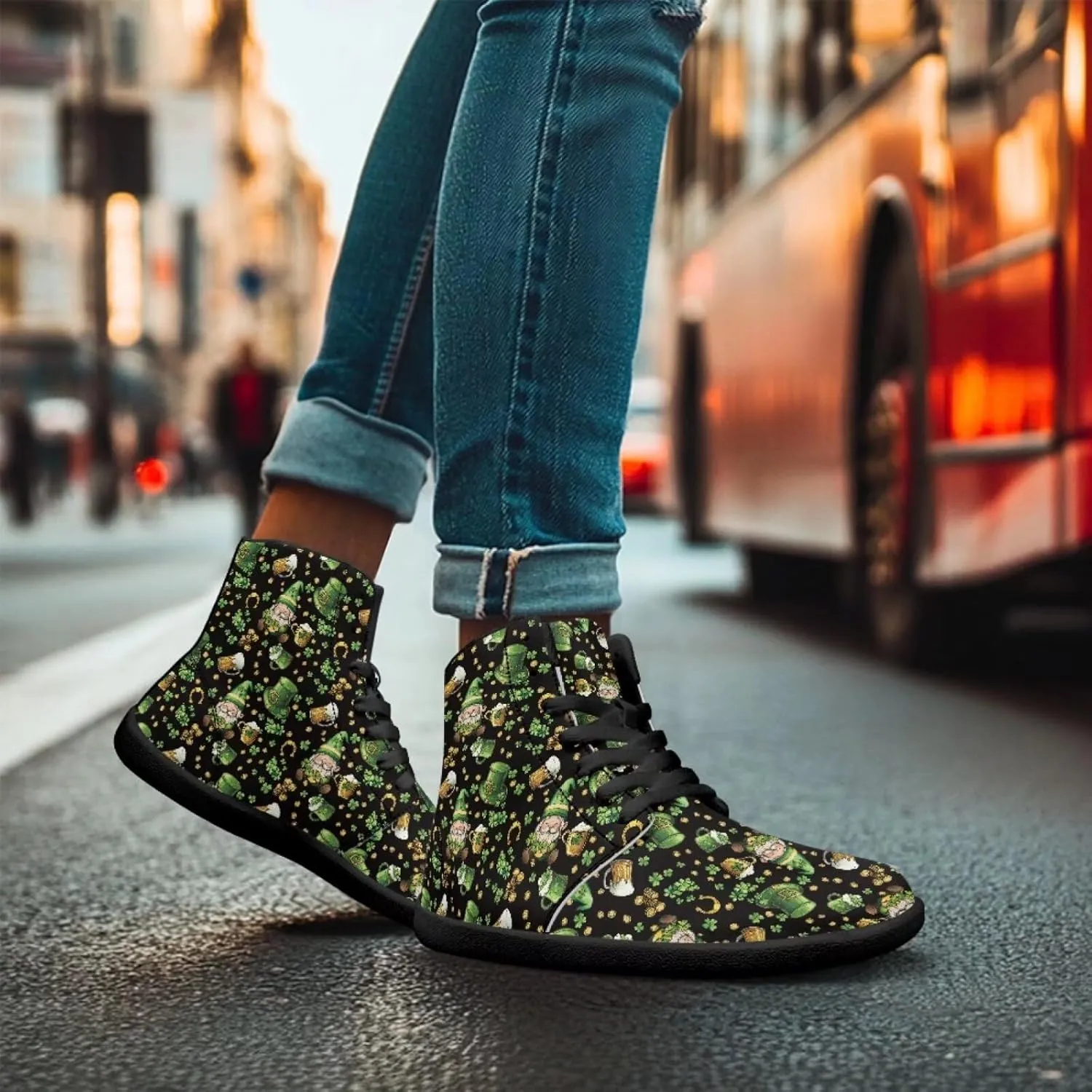 Binienty Men Wide Width Barefoot Flats Shoes Women Holiday Shoes High Top PU Zero Drop Walking Hiking Sneakers