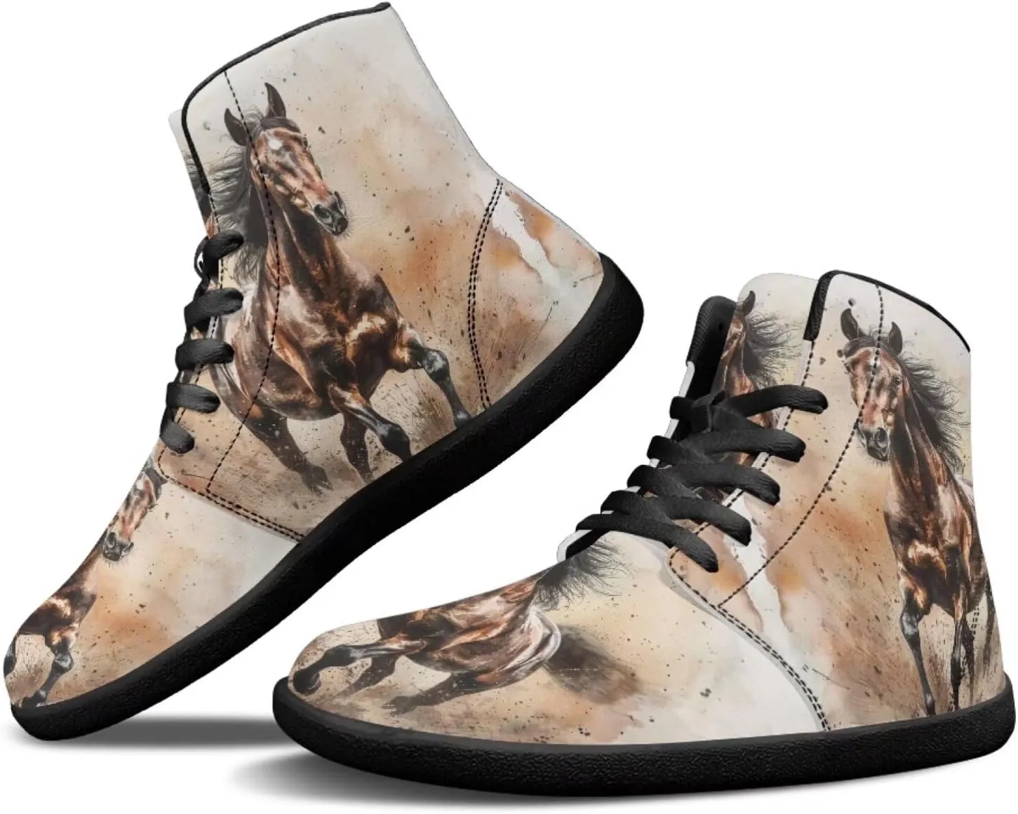 Binienty Mens Wide Width Barefoot Sneakers Classic Fashion High Tops Laces Tennis Walking Shoes Anti Slip