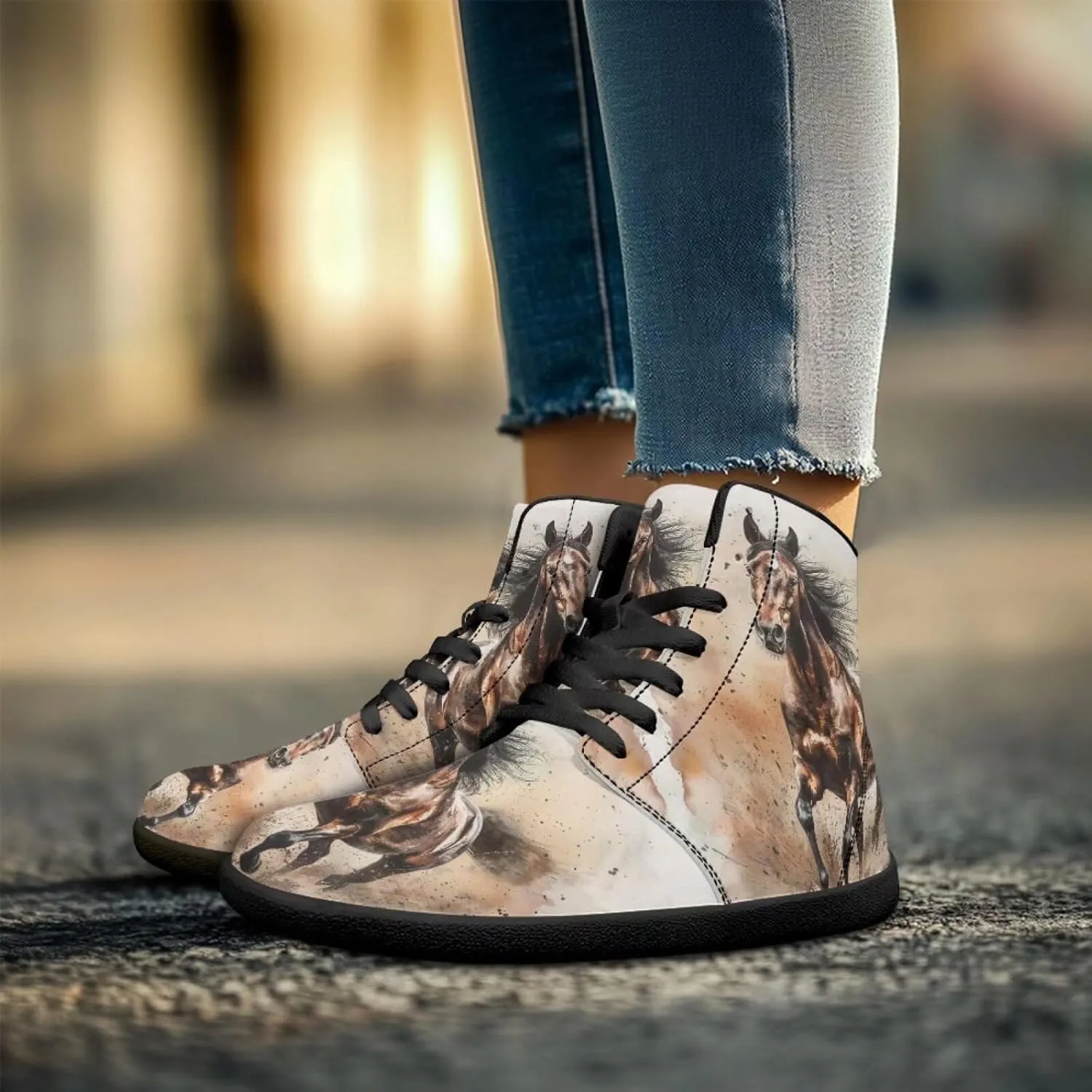 Binienty Mens Wide Width Barefoot Sneakers Classic Fashion High Tops Laces Tennis Walking Shoes Anti Slip