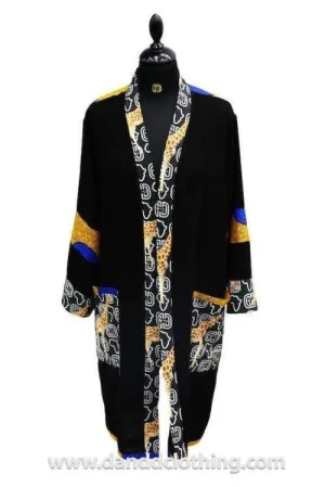 Black Kimono with D&D Print Trim