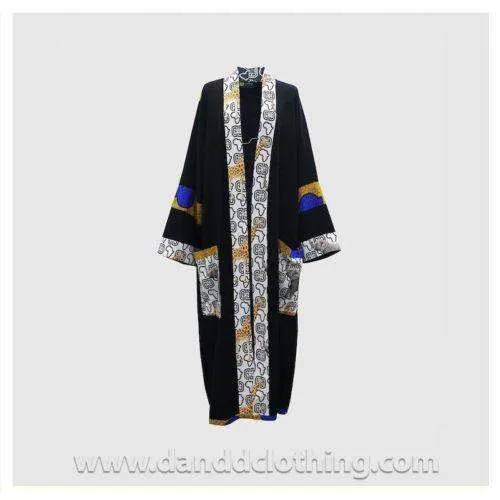 Black Kimono with D&D Print Trim