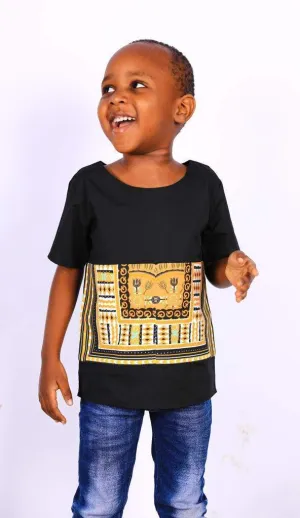 Boys African T-shirt Dashiki Orange