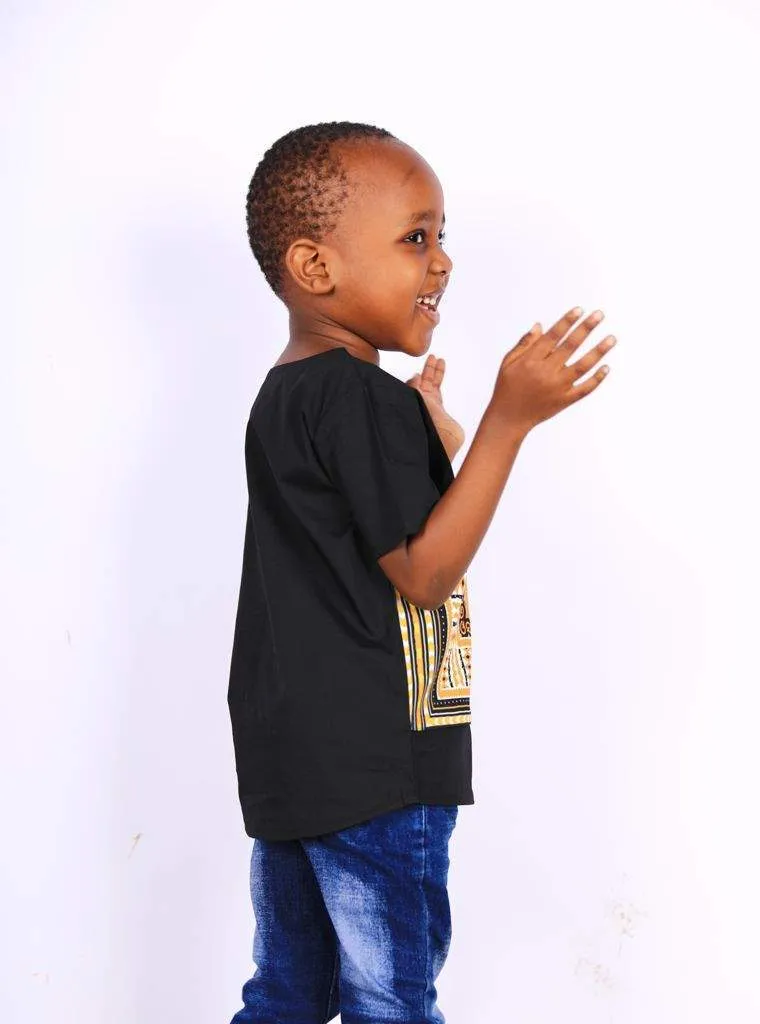 Boys African T-shirt Dashiki Orange