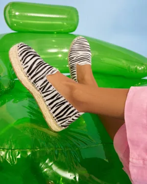 Calf Hair Double Sole Espadrilles - E03D0 - Emili Sindlev x Manebí Zebra