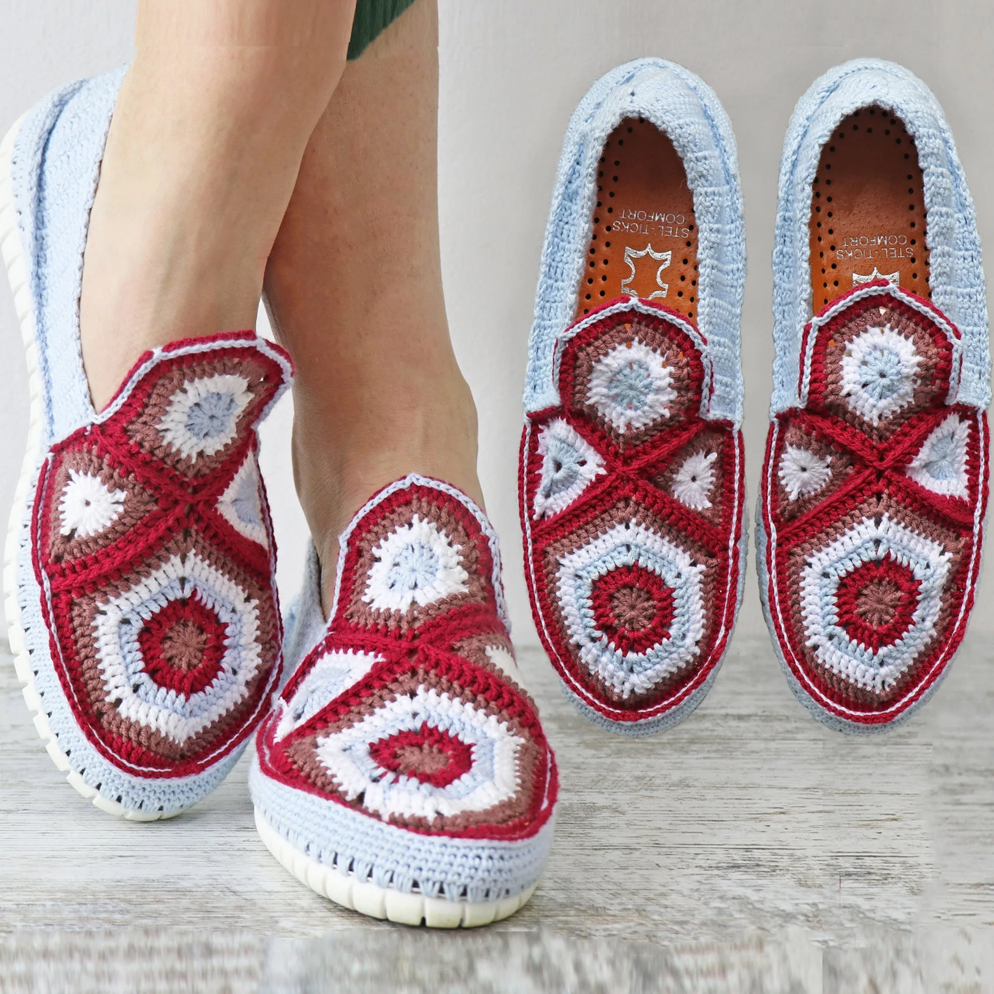 Crochet Shoes pattern, US standard terms, Skill level beginner