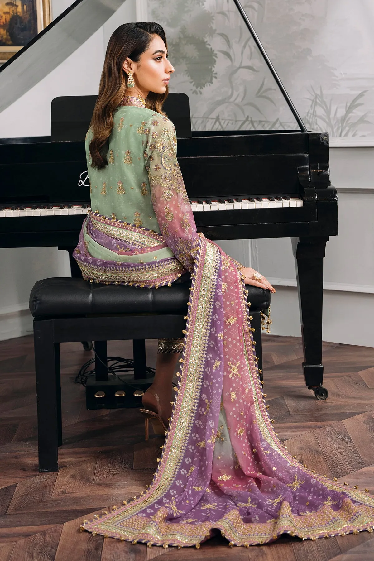 EMBROIDERED CHIFFON CH12-08 STITCHED