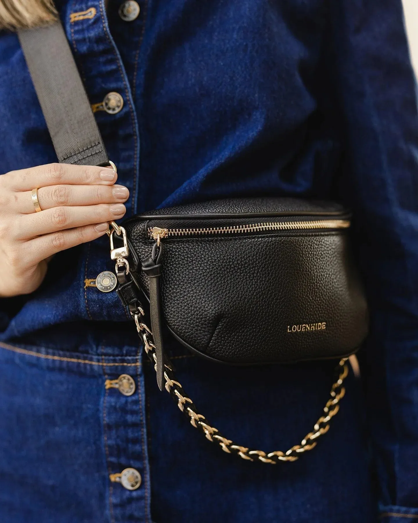 Halsey Sling Bag - Black by Louenhide