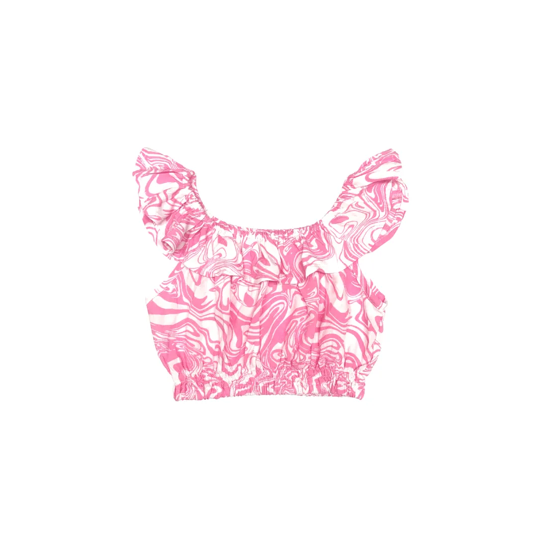 Kunyit Top in Pink Swirl