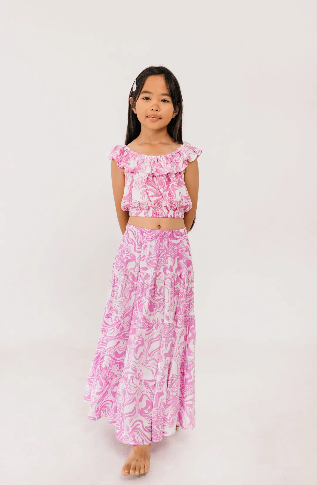 Kunyit Top in Pink Swirl