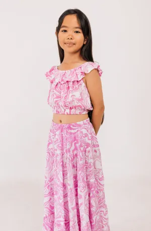 Kunyit Top in Pink Swirl