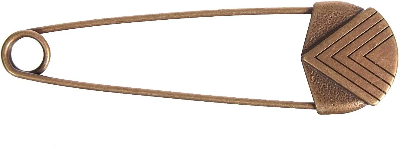 Mibo Buttons & Accessories Zinc Diecasted Kilt Pin - 3" - Miltary Chevron Stripes Design (Antique Brass, One Size)