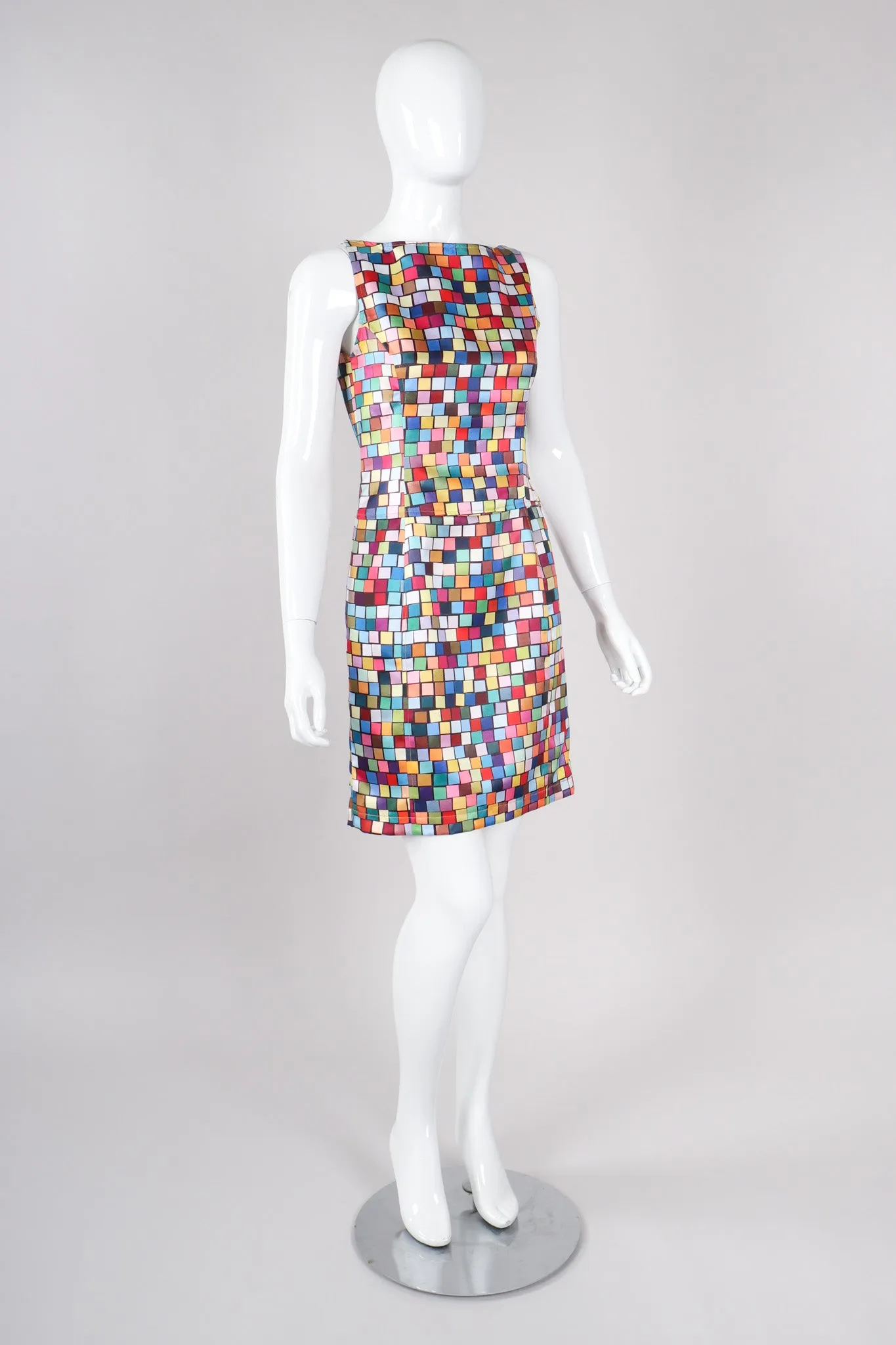 Mod Square Print Cocktail Dress