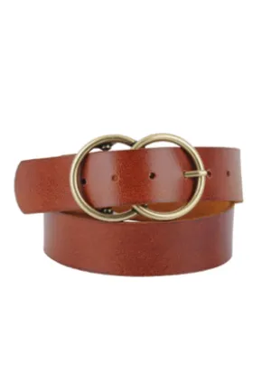MW Leather Double Circle Belt | Tan