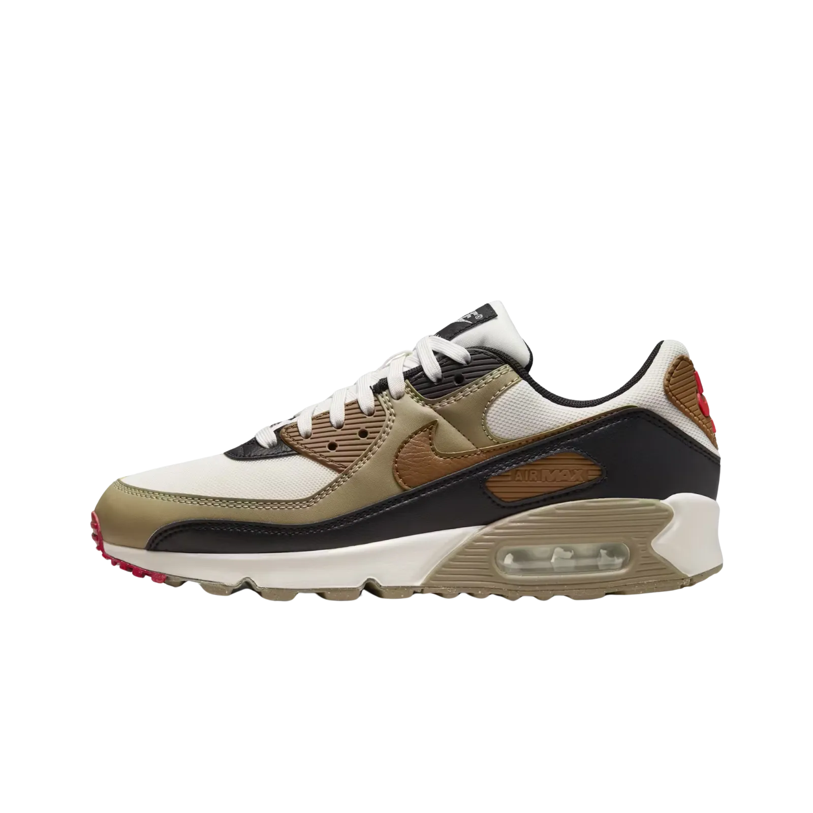 Nike Air Max 90 Phantom Black Fire Red Light British Tan (Women's)