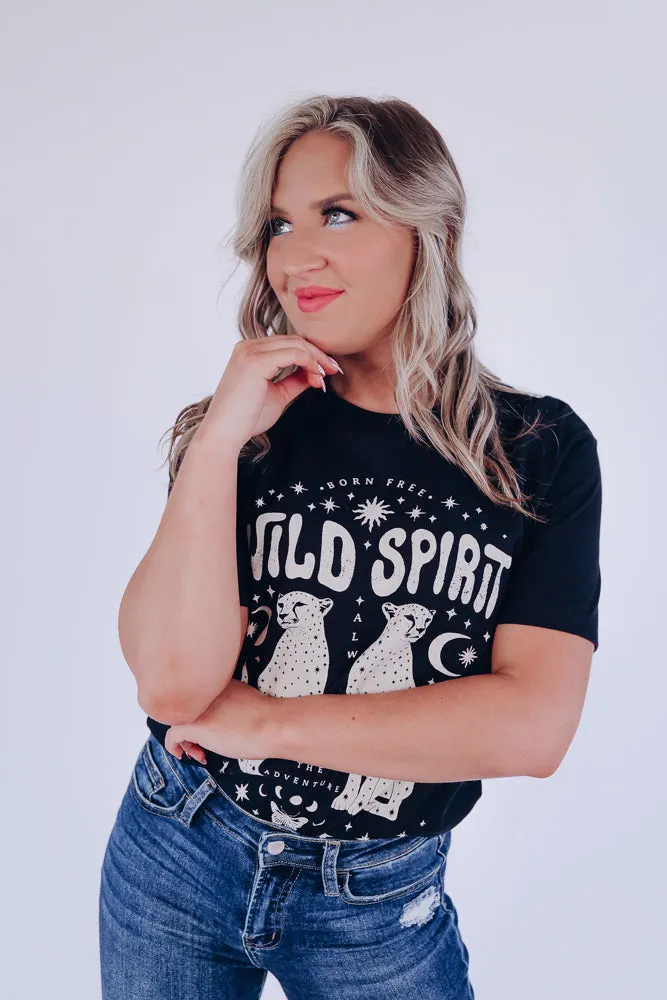 "Wild Spirit" Cheetah Graphic Tee - Black