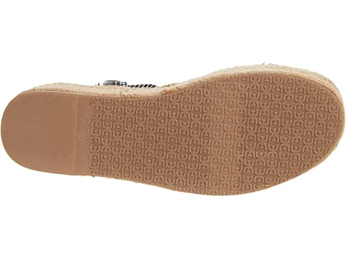 Sam Edelman Artica Black White Woven Flatform Wedge Platform Espadrilles Sandal