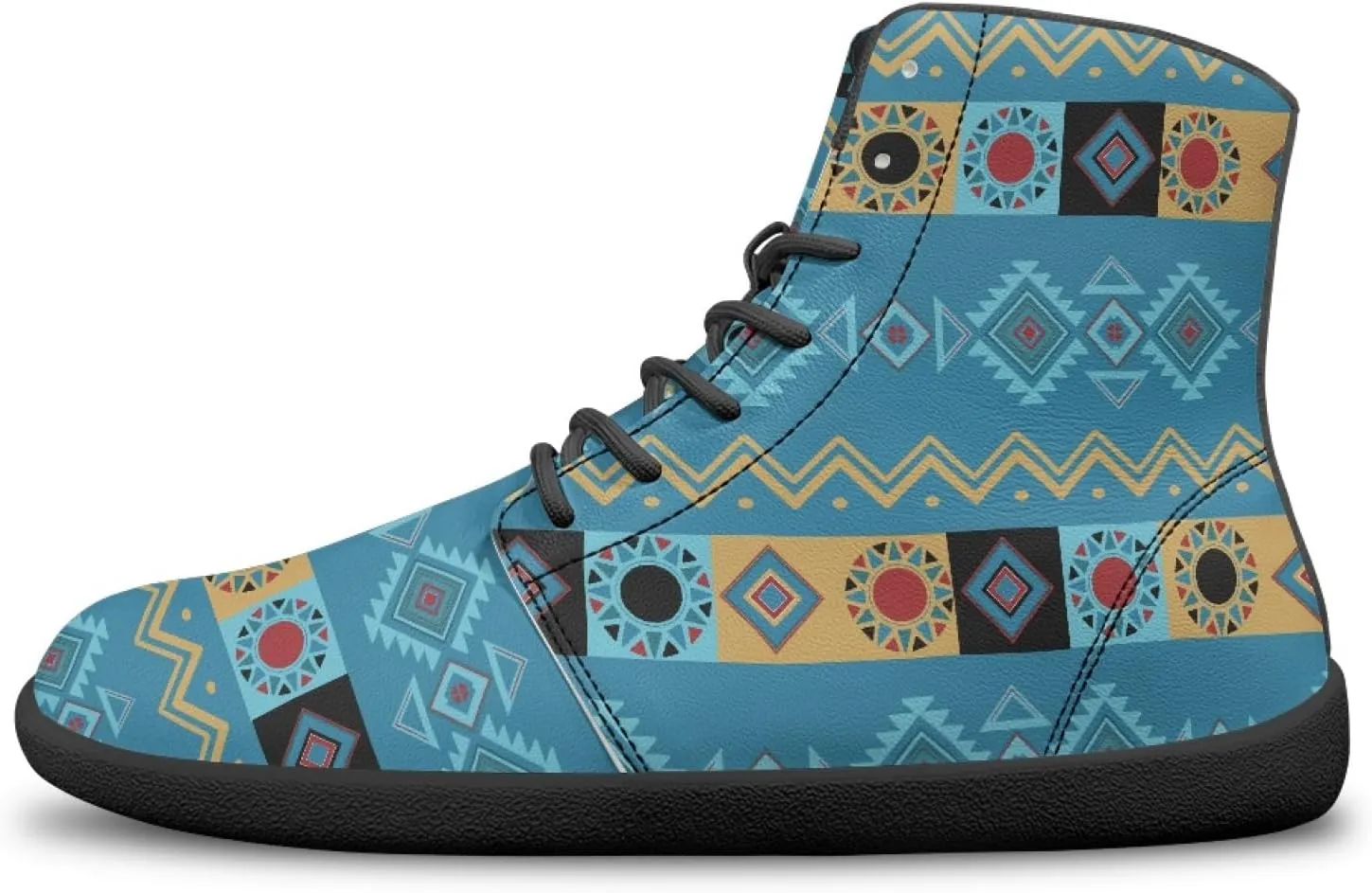 Women's Barefoot Shoes Men's Waterproof High Top Walking Shoes Wide Toe Box Zero Drop Hiking Sneakers